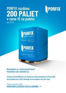 PORFIX rozdáva 200 PALIET v cene 1€ za paletu (bez dph)